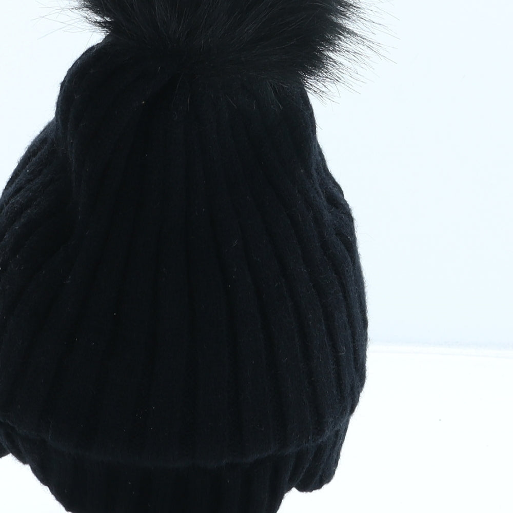 Primark Womens Black Acrylic Bobble Hat One Size