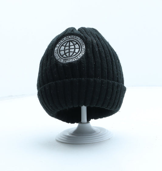 George Boys Black Acrylic Beanie One Size