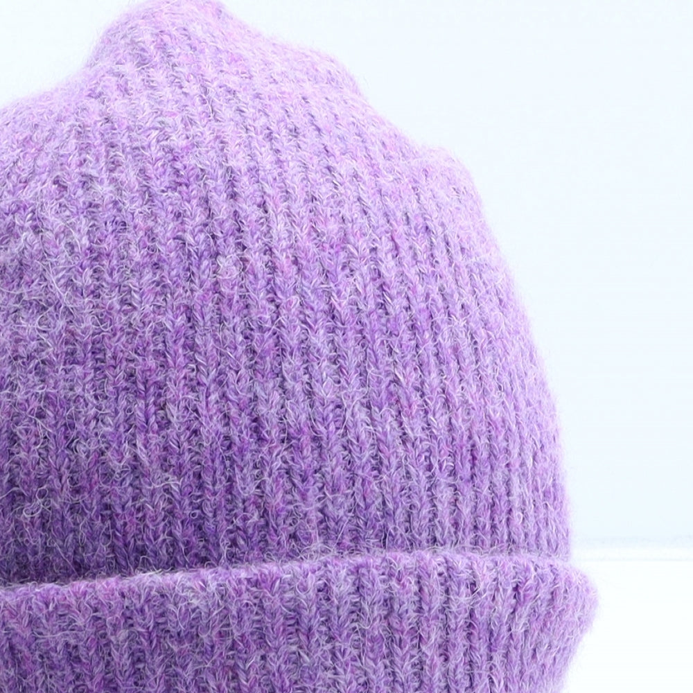 Zara Womens Purple Acrylic Beanie One Size