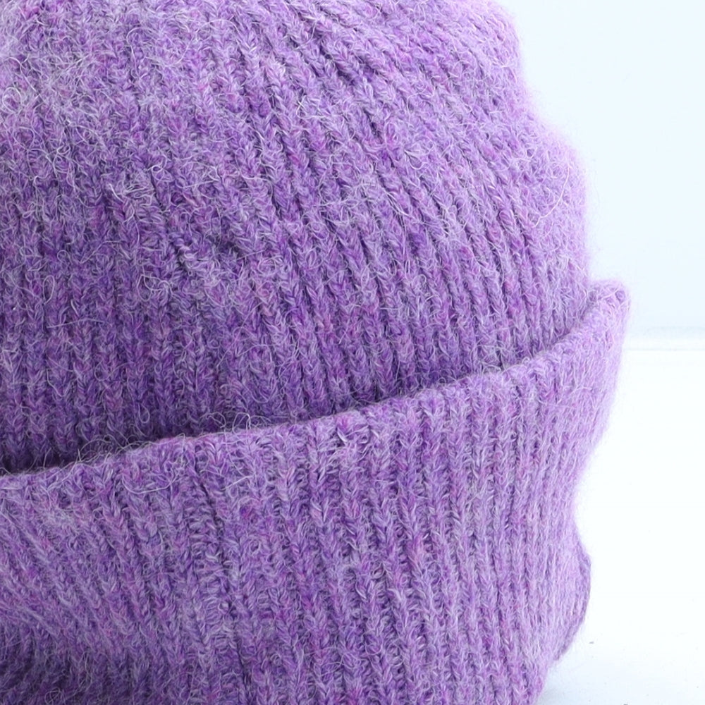 Zara Womens Purple Acrylic Beanie One Size