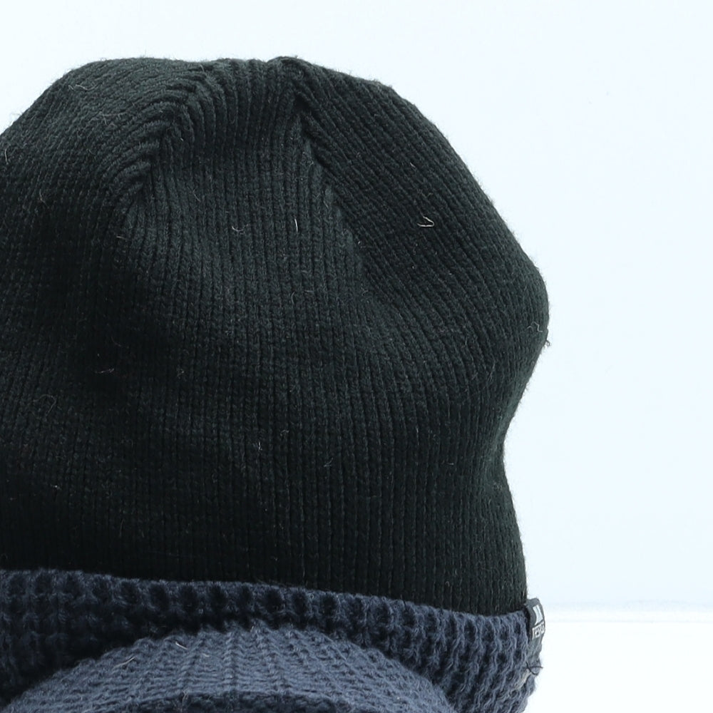 Trespass Mens Black Acrylic Beanie One Size - Peaked