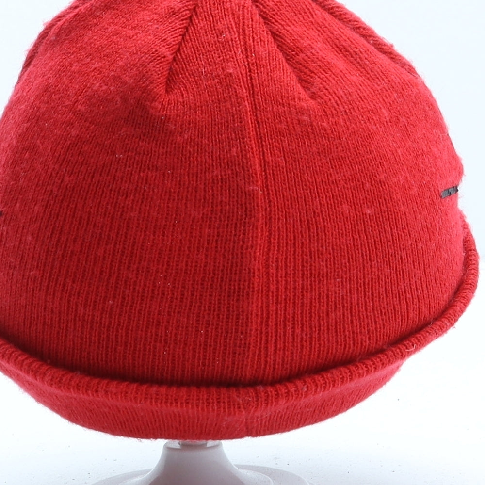 George Boys Red Geometric Acrylic Beanie One Size - Spiderman. UK Size 4-8 Years