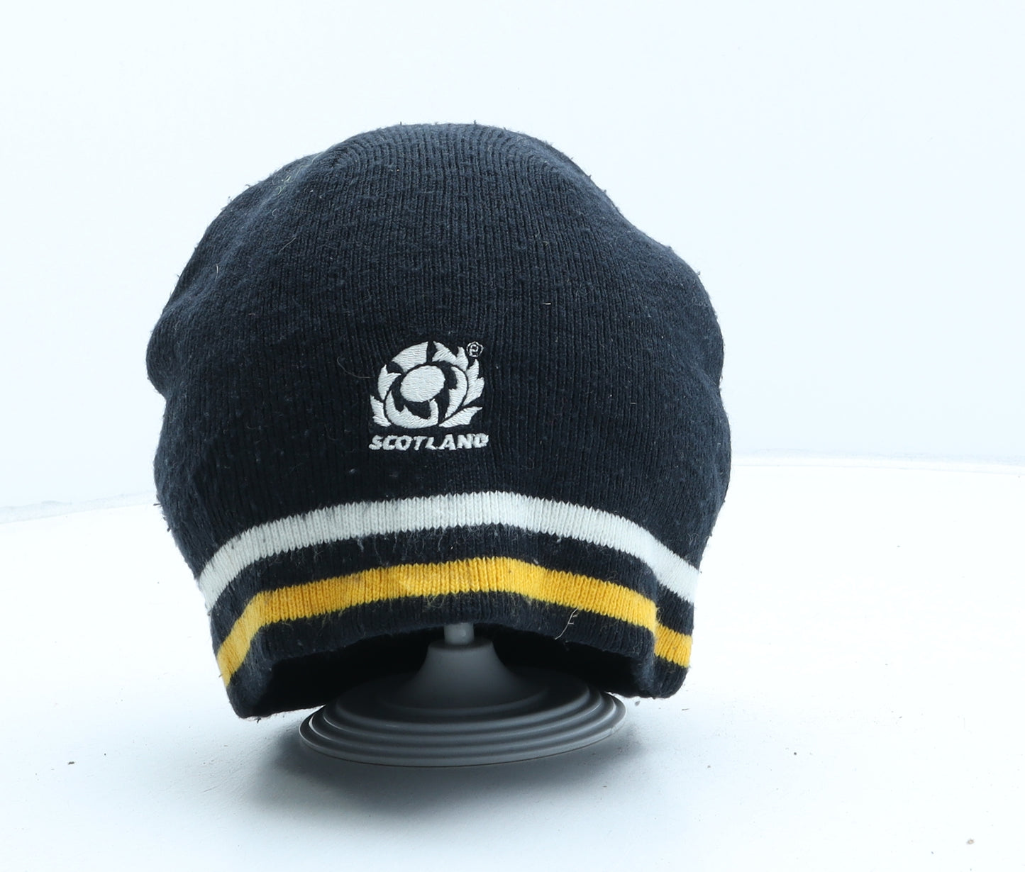 Canterbury Mens Blue Acrylic Beanie One Size - Scotland Rugby