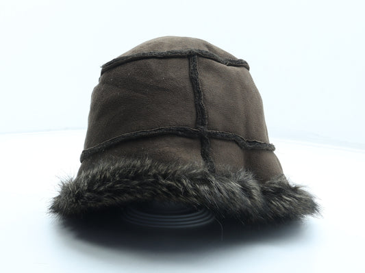 Marks and Spencer Womens Brown Acrylic Bucket Hat One Size - Faux Fur