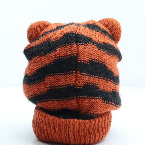 John Lewis Boys Orange Striped Acrylic Balaclava Size S - Size 6-8 Years
