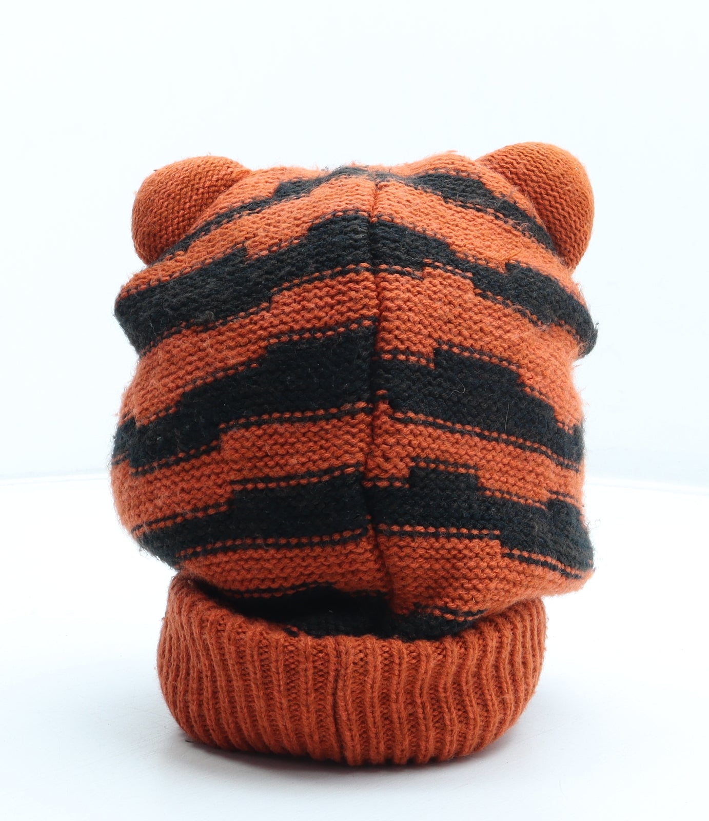 John Lewis Boys Orange Striped Acrylic Balaclava Size S - Size 6-8 Years