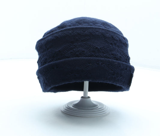 Akaz Womens Blue Acrylic Beanie One Size