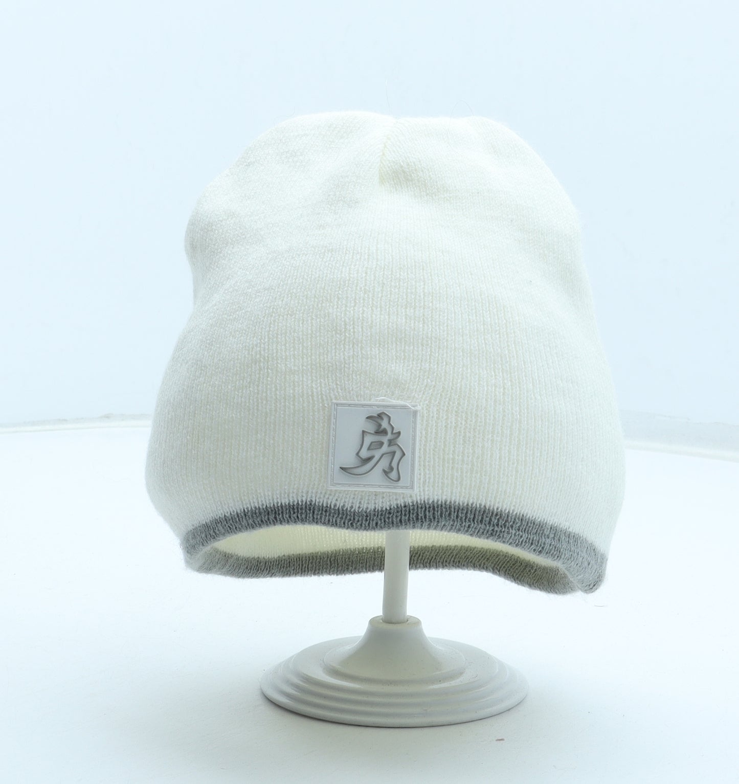 Preworn Boys White Acrylic Beanie One Size
