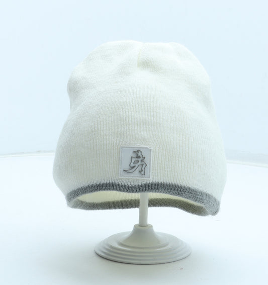 Preworn Boys White Acrylic Beanie One Size