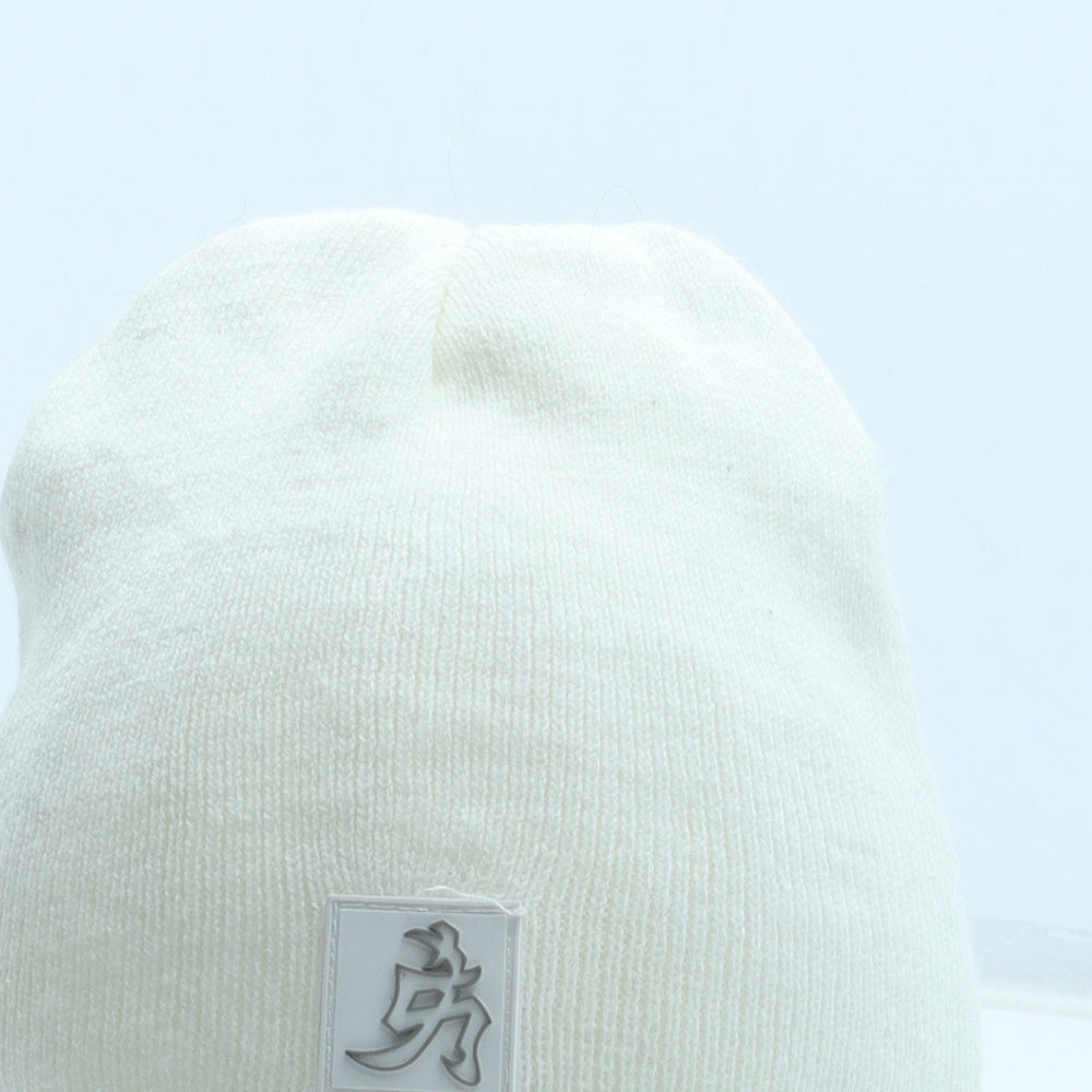 Preworn Boys White Acrylic Beanie One Size