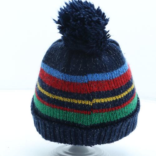 Matalan Boys Multicoloured Striped Acrylic Bobble Hat One Size - Paw Patrol Size 3-6 Years