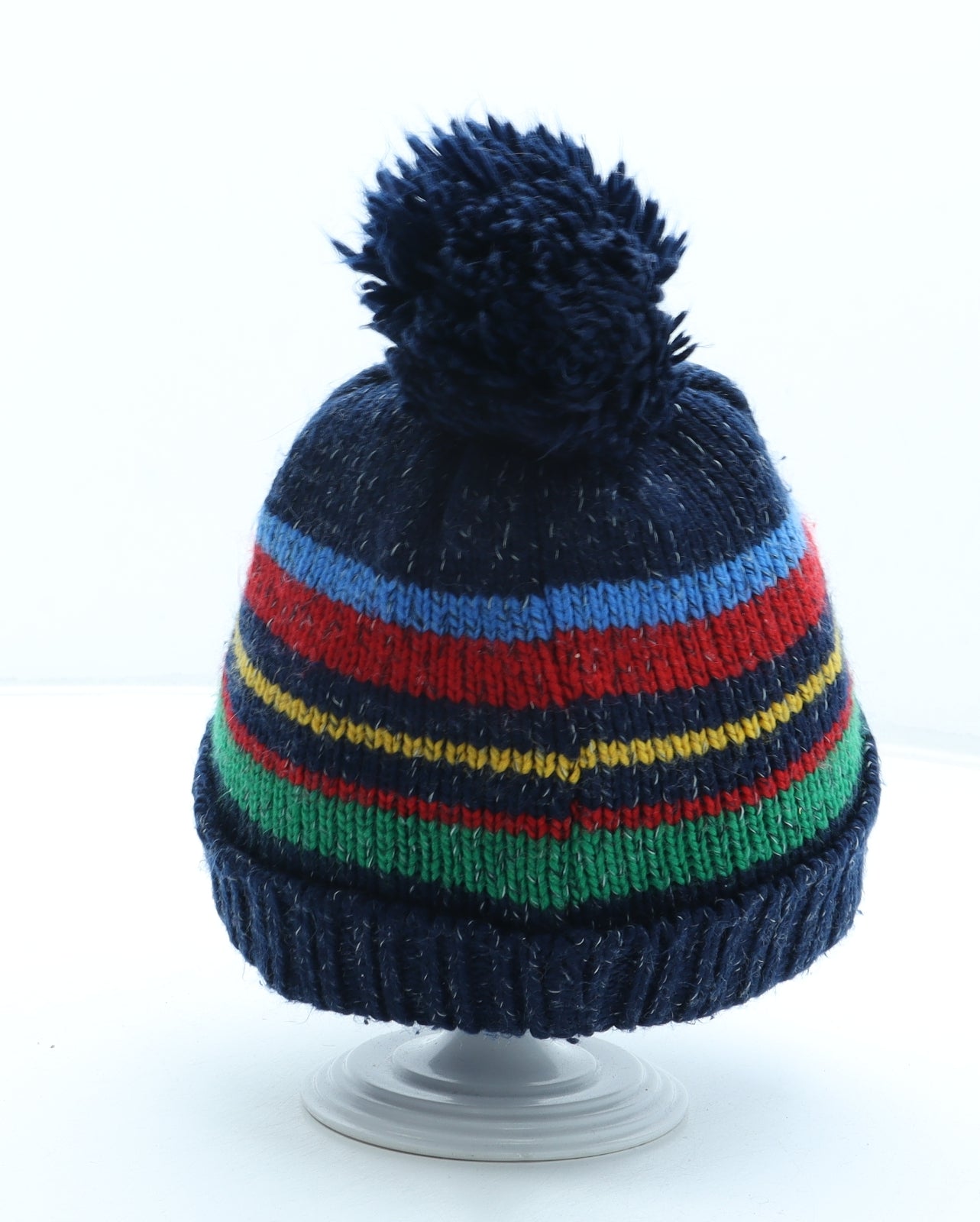 Matalan Boys Multicoloured Striped Acrylic Bobble Hat One Size - Paw Patrol Size 3-6 Years