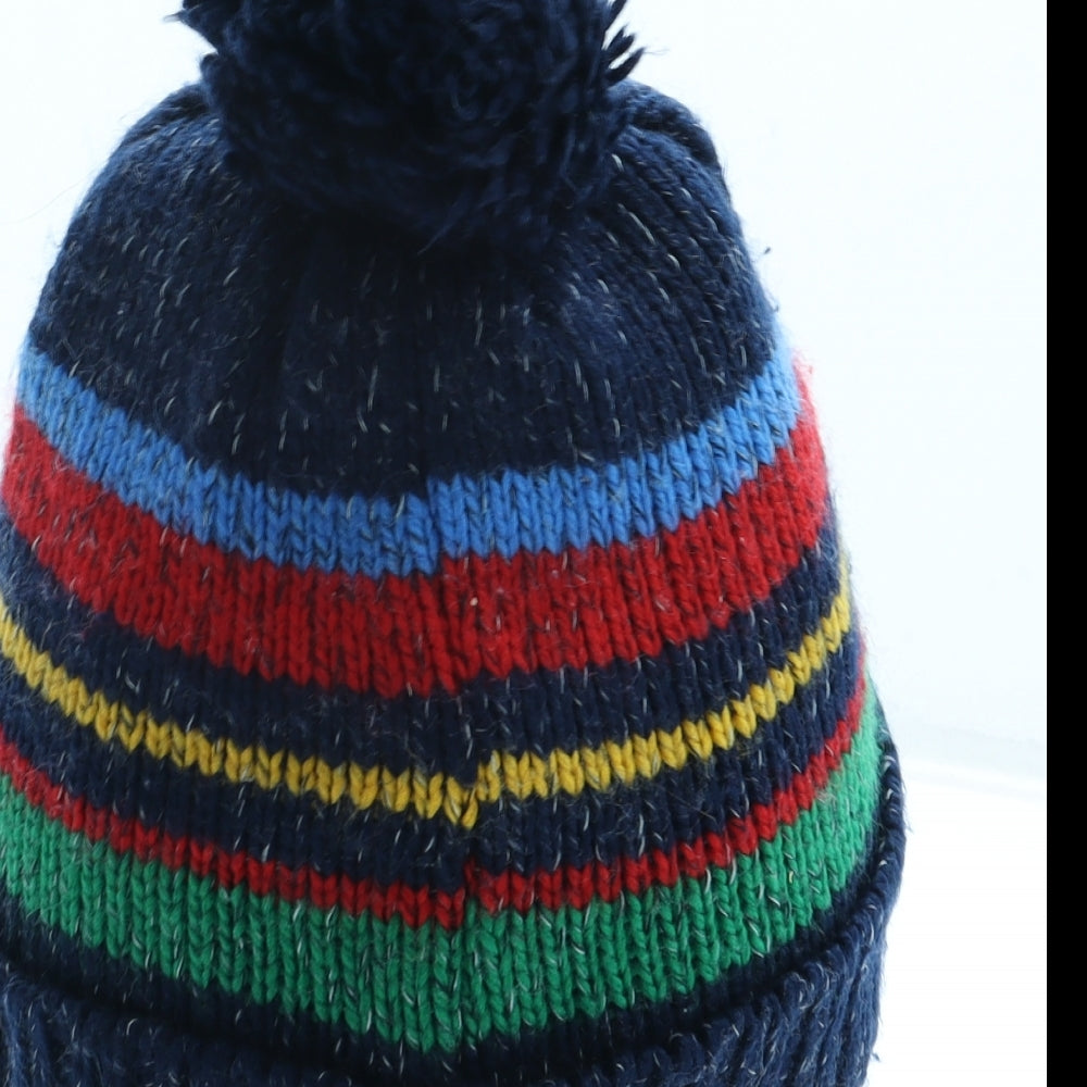 Matalan Boys Multicoloured Striped Acrylic Bobble Hat One Size - Paw Patrol Size 3-6 Years