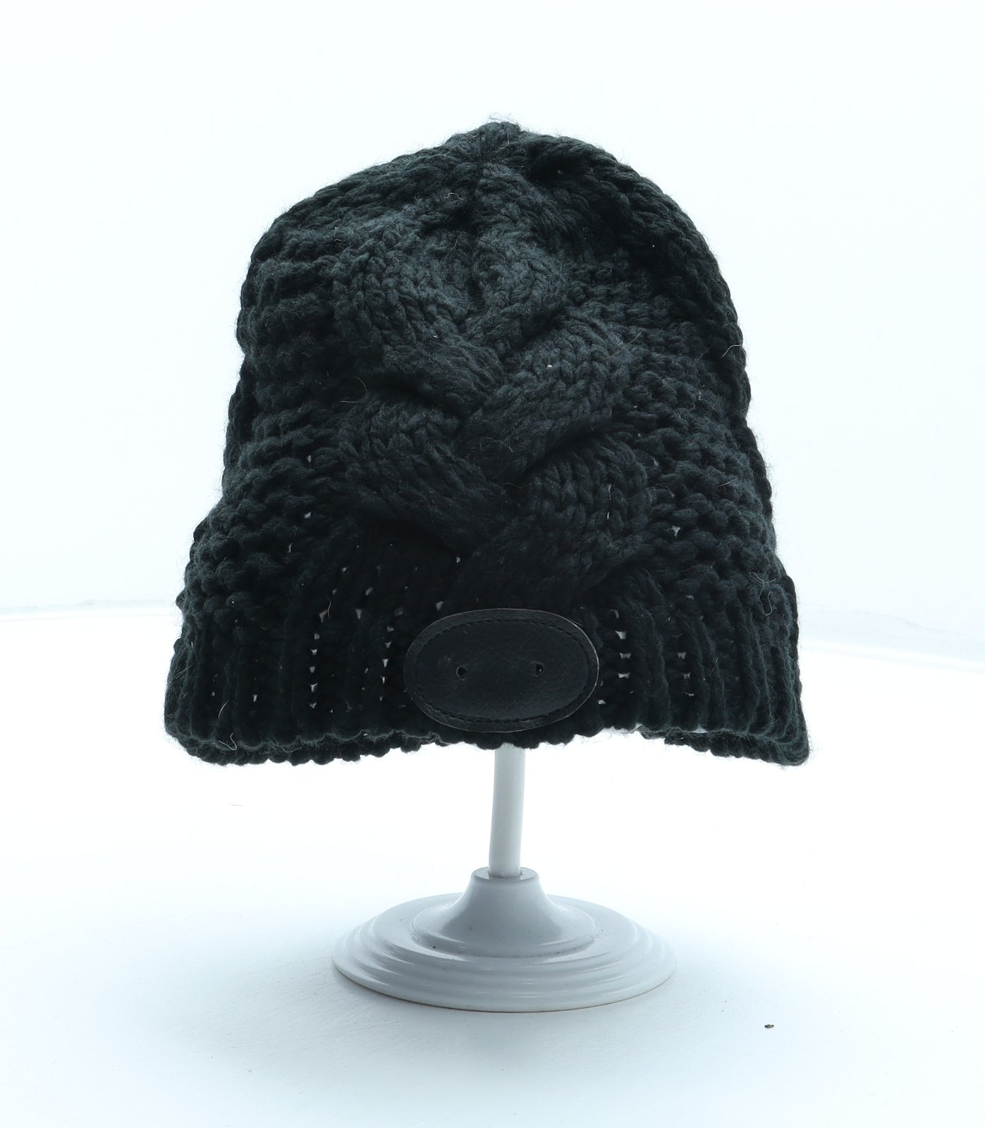 Preworn Womens Black Acrylic Beanie One Size