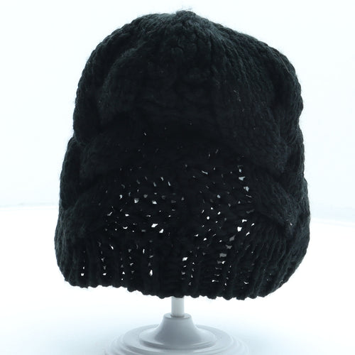 Preworn Womens Black Acrylic Beanie One Size