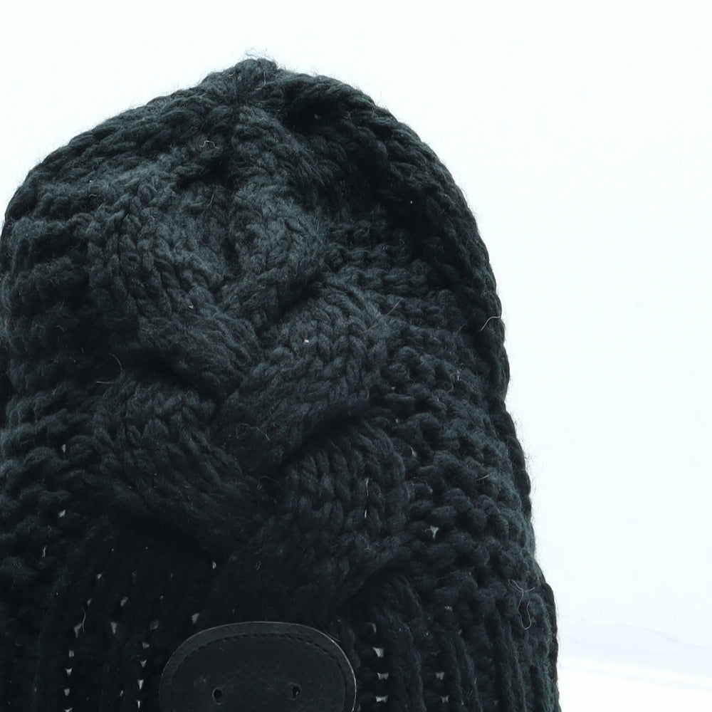 Preworn Womens Black Acrylic Beanie One Size