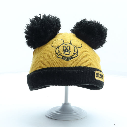 F&F Boys Orange Acrylic Bobble Hat One Size - Mickey Mouse Size 6-12 Months