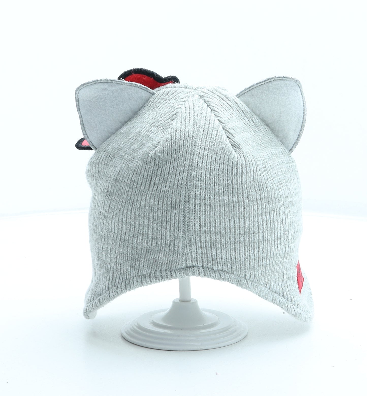 George Girls Grey Acrylic Beanie Size S - Hello Kitty Ears Size 4-8 Years