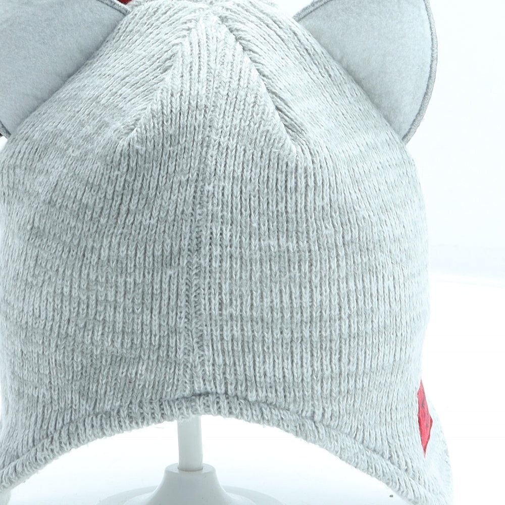 George Girls Grey Acrylic Beanie Size S - Hello Kitty Ears Size 4-8 Years