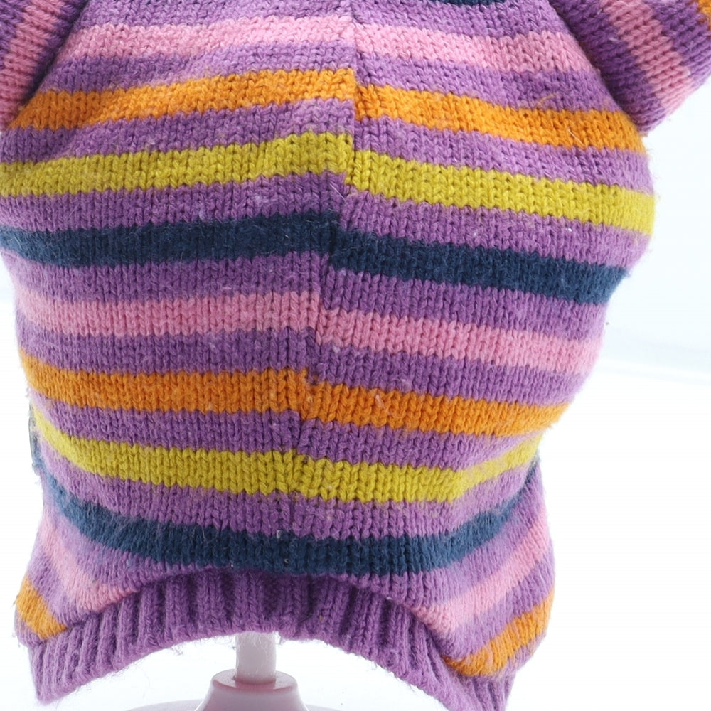 Blade & Rose Womens Multicoloured Striped Acrylic Beanie Size S - Owl Ears Size 0-12 Years