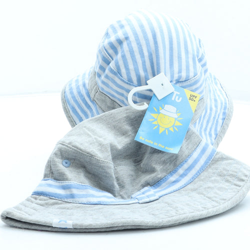 TU Boys Blue Striped Polyester Bucket Hat Size S - 2 Pack