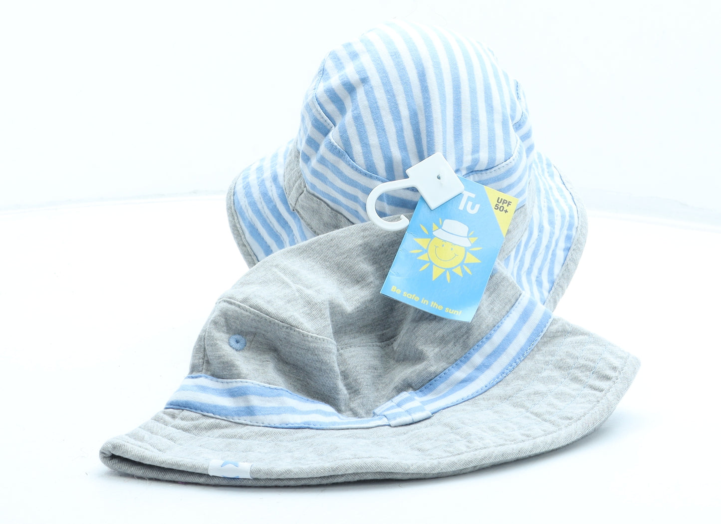 TU Boys Blue Striped Polyester Bucket Hat Size S - 2 Pack
