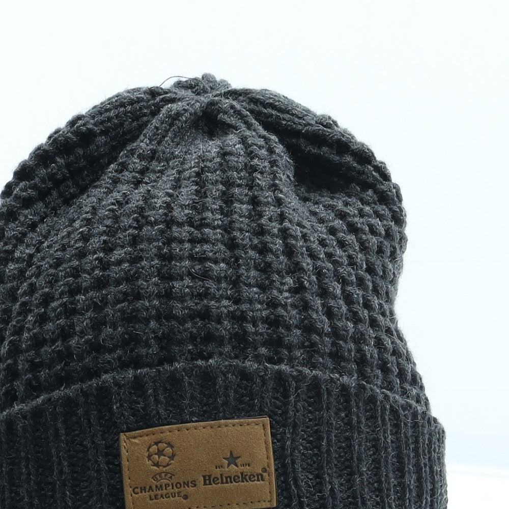Heineken Mens Grey Acrylic Beanie One Size - Logo