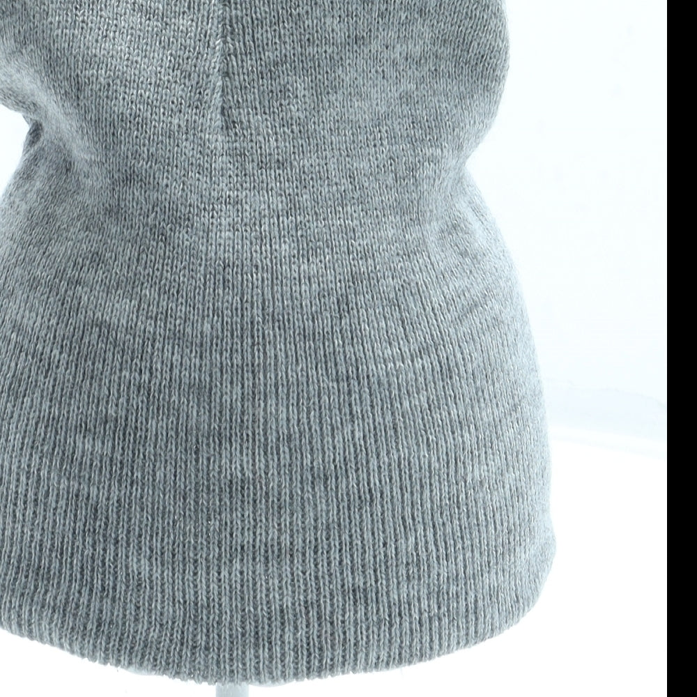 Preworn Girls Grey Acrylic Beanie One Size - Heart