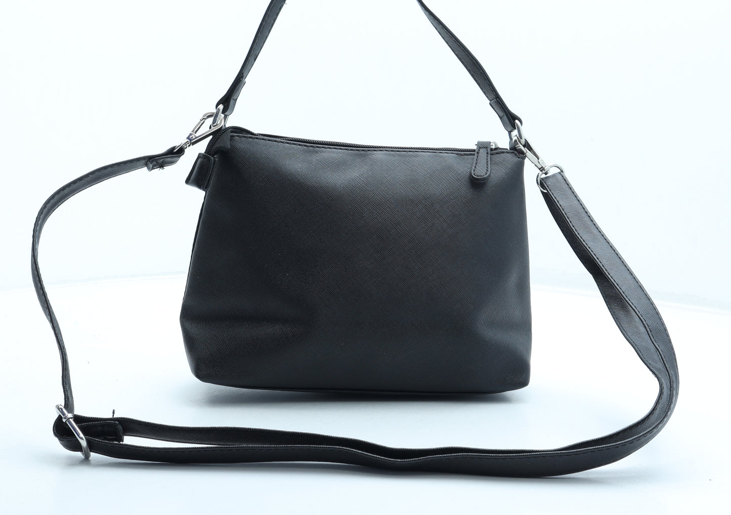 Deichmann Womens Black Floral Polyurethane Crossbody Size Small - Flower Detail