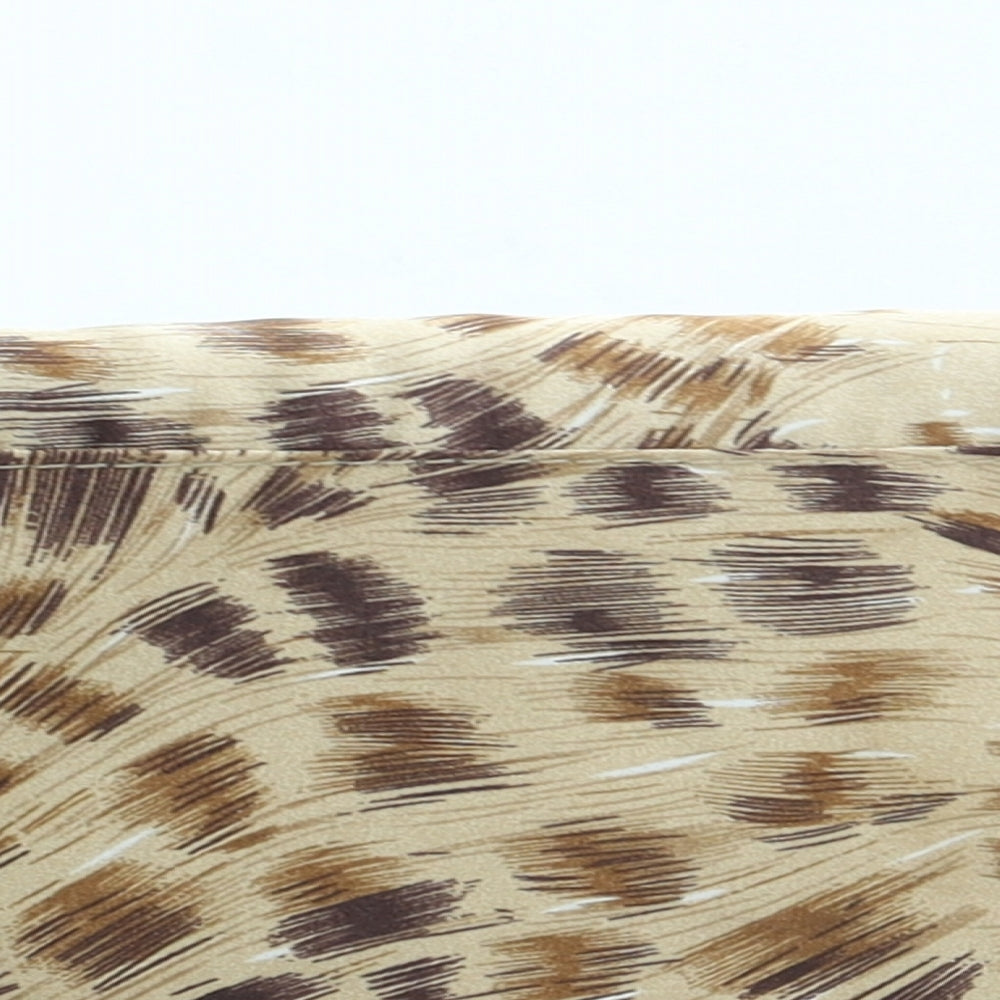 Preworn Womens Brown Animal Print Polyester Clutch Size Small - Leopard Print