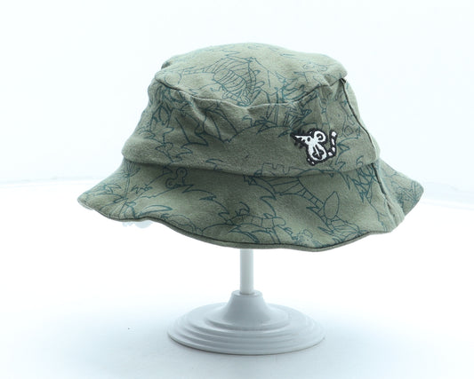 F&F Boys Green Geometric 100% Cotton Bucket Hat One Size - Safari Size 9-12 Months