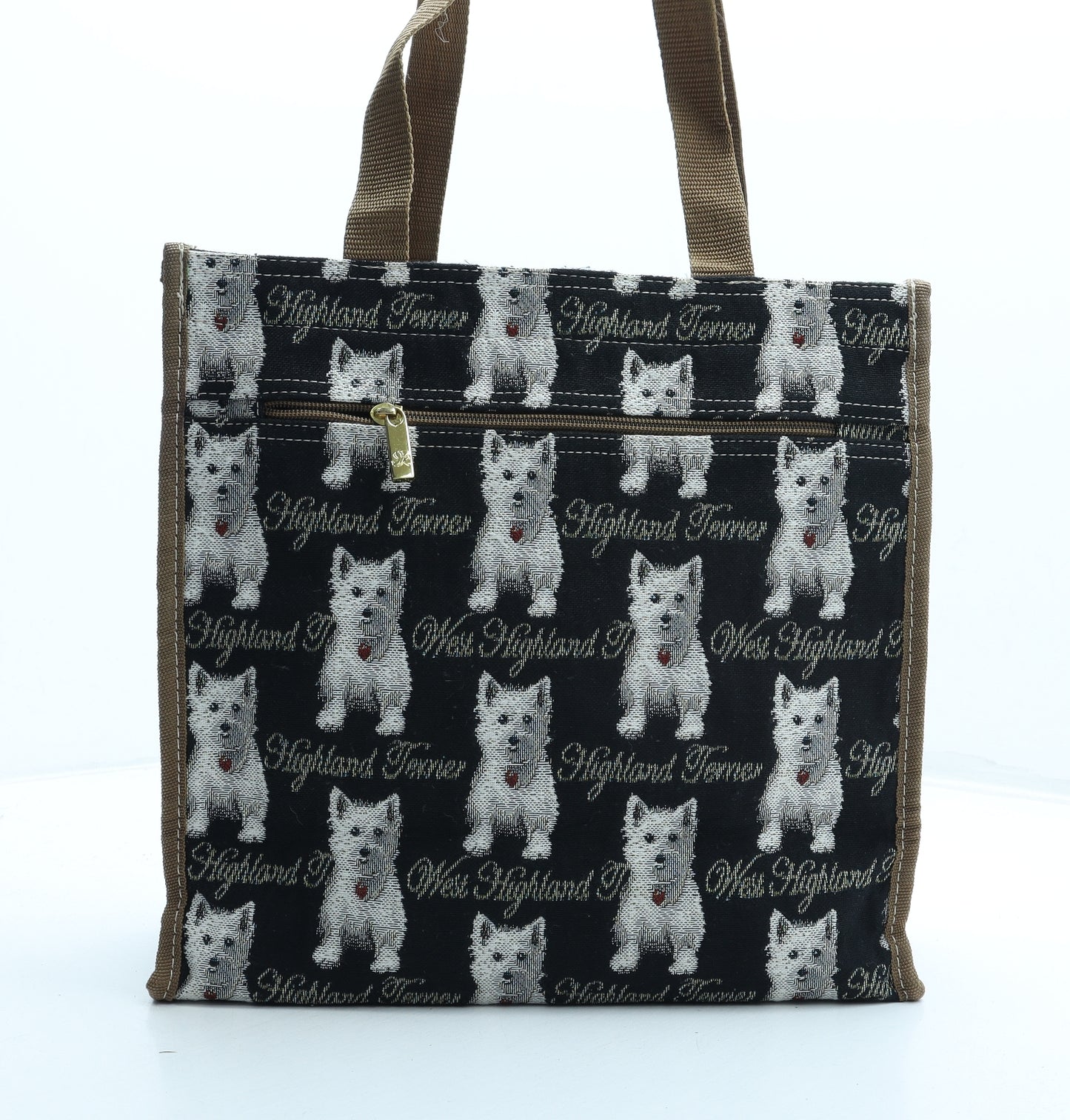 Preworn Womens Multicoloured Geometric Cotton Tote Size Medium - Highland Terrier