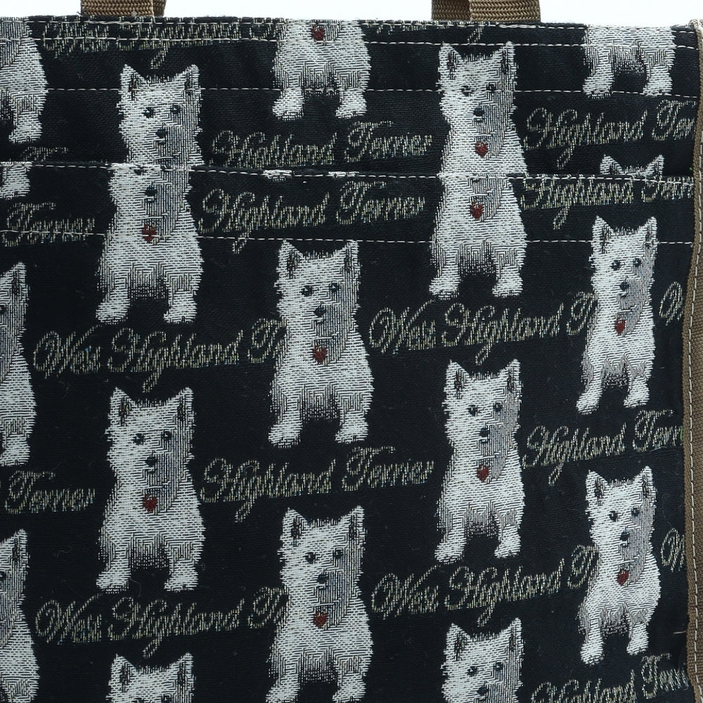 Preworn Womens Multicoloured Geometric Cotton Tote Size Medium - Highland Terrier