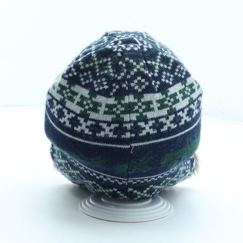 Toby's Boys Multicoloured Fair Isle Acrylic Trapper Hat Size S - Faux Fur