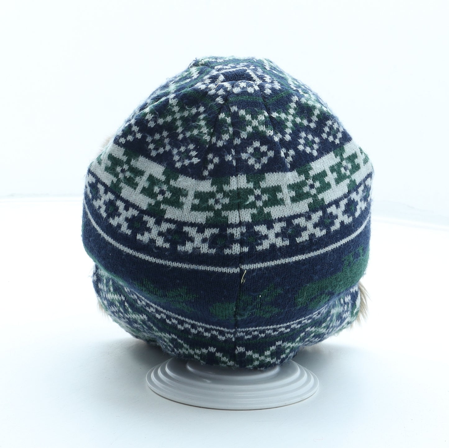 Toby's Boys Multicoloured Fair Isle Acrylic Trapper Hat Size S - Faux Fur