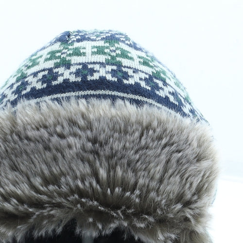 Toby's Boys Multicoloured Fair Isle Acrylic Trapper Hat Size S - Faux Fur