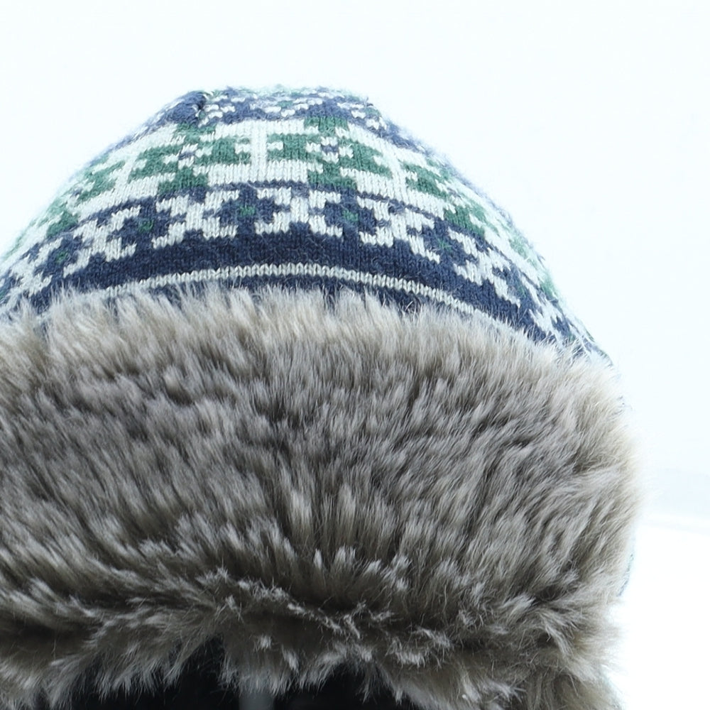 Toby's Boys Multicoloured Fair Isle Acrylic Trapper Hat Size S - Faux Fur