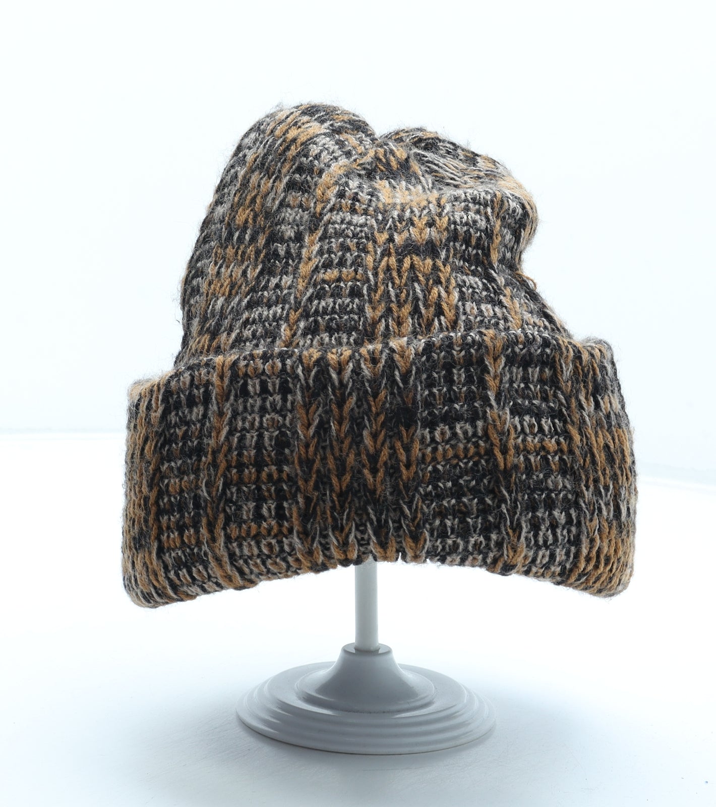 Celebrity Mens Brown Acrylic Beanie One Size