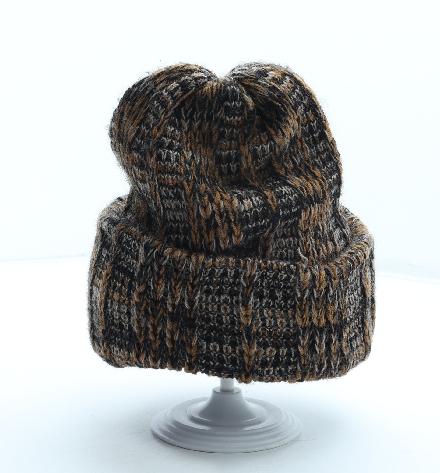 Celebrity Mens Brown Acrylic Beanie One Size