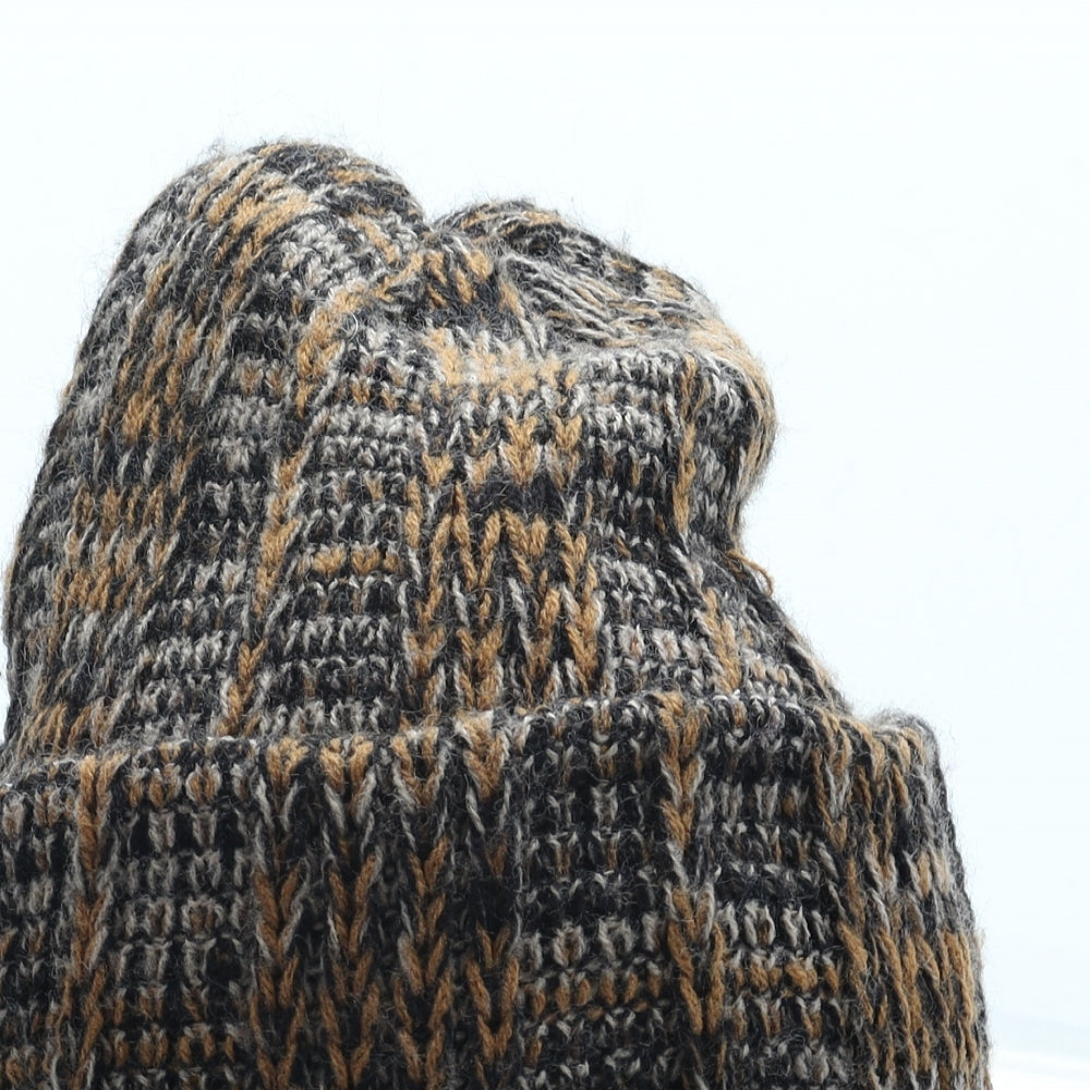 Celebrity Mens Brown Acrylic Beanie One Size