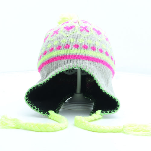 Preworn Girls Multicoloured Geometric Acetate Beanie Size S