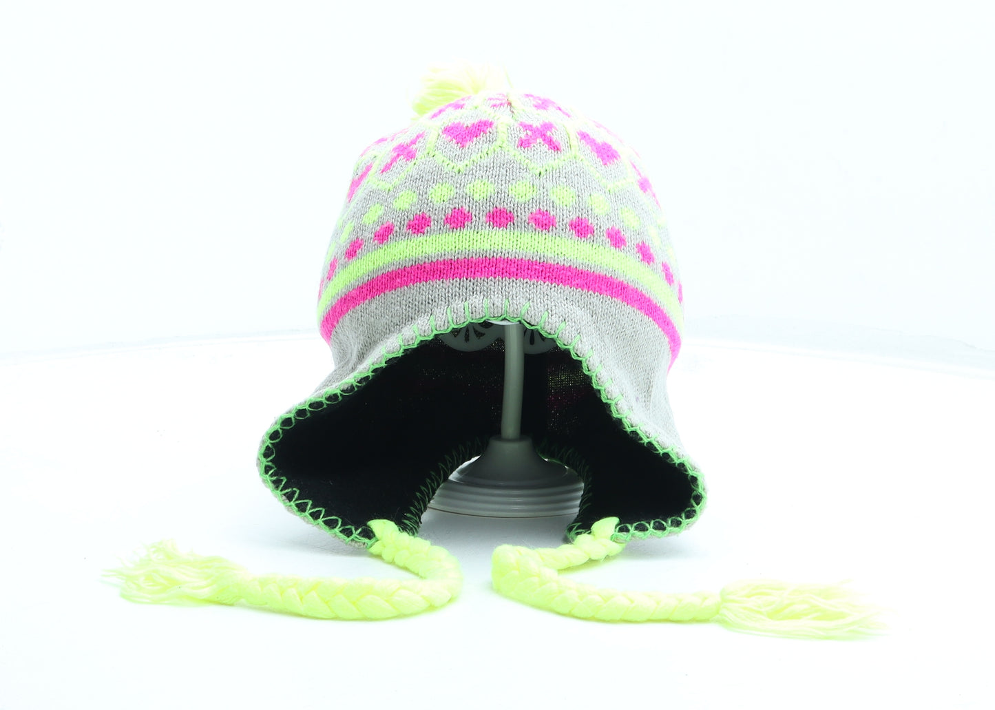 Preworn Girls Multicoloured Geometric Acetate Beanie Size S