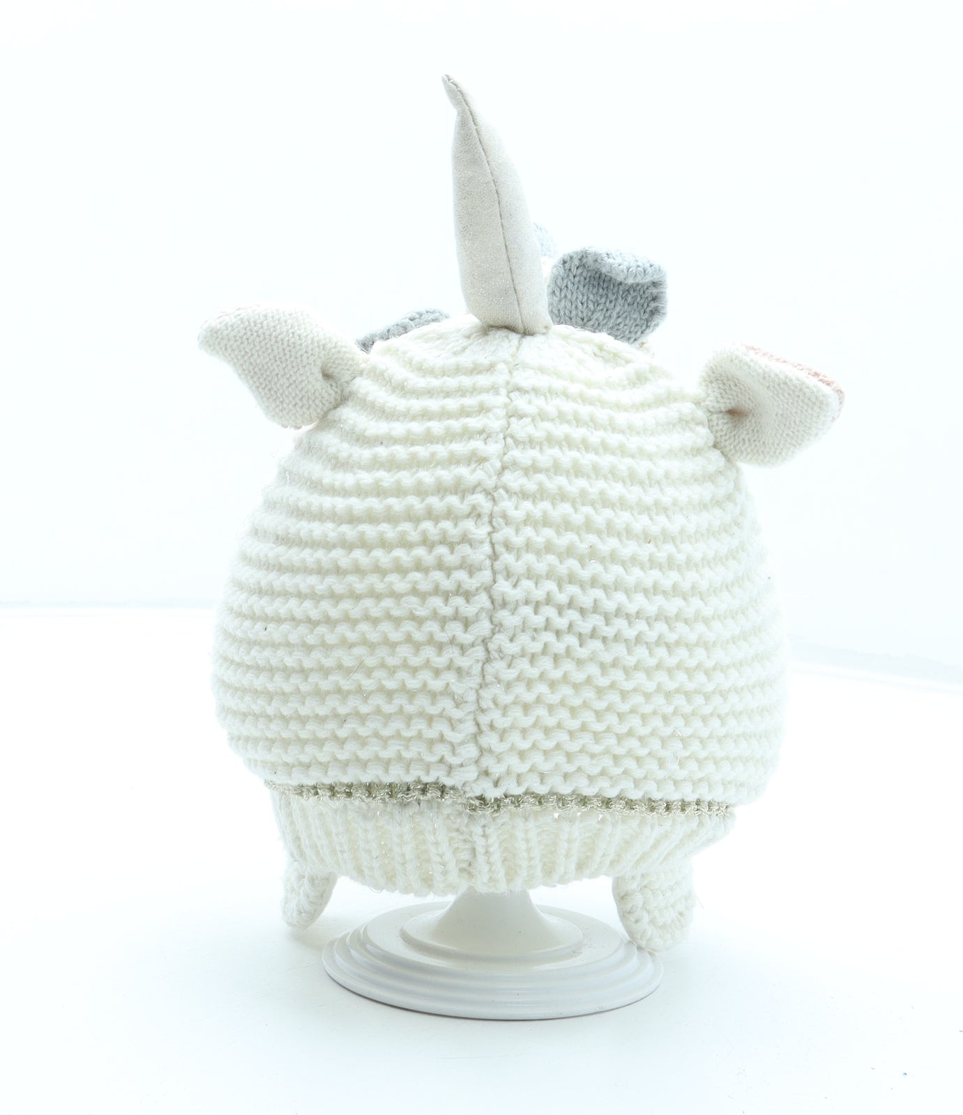 NEXT Girls White Acrylic Winter Hat Size S - Unicorn Size 5-6 Years