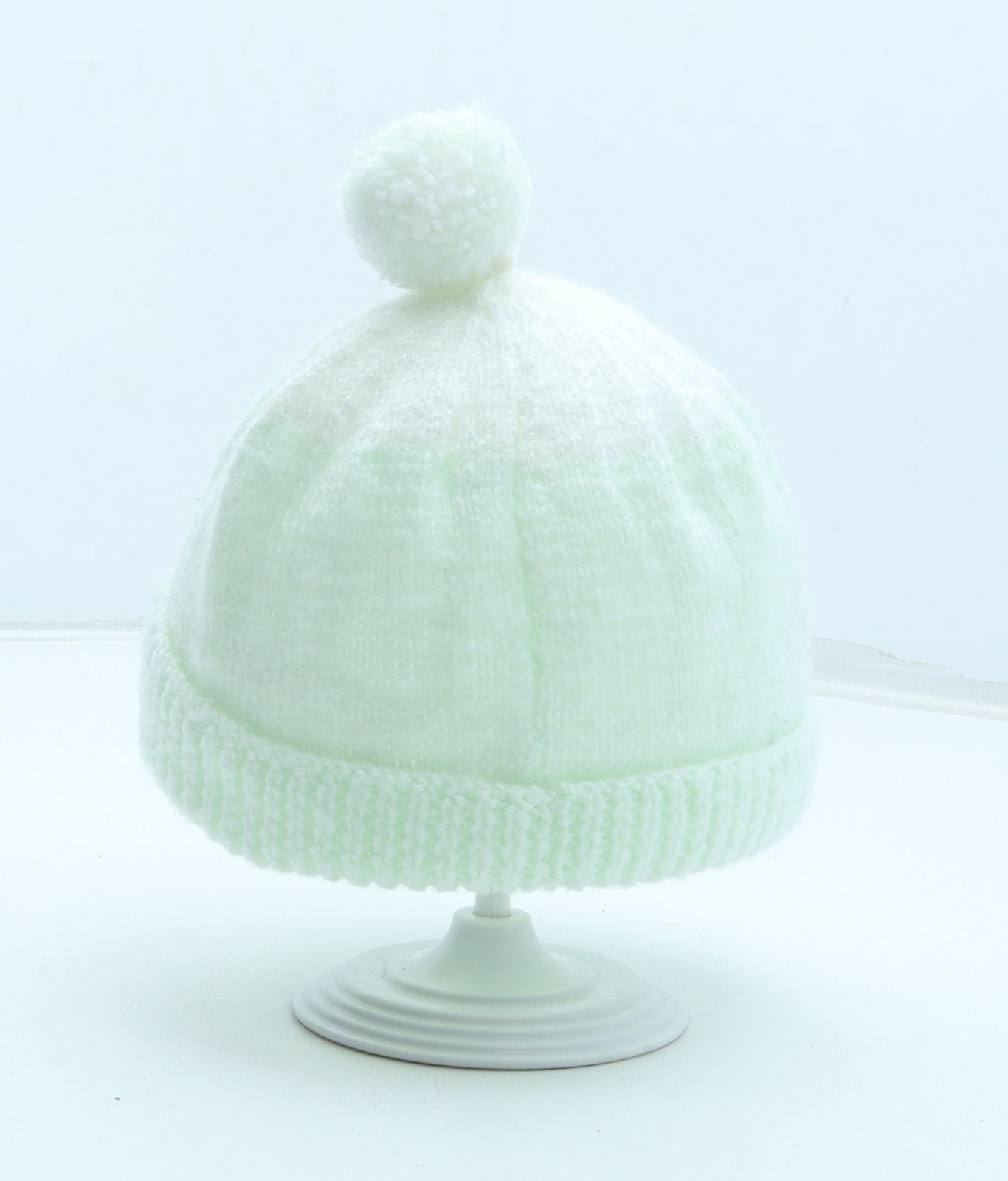 Preworn Girls Green Acrylic Bobble Hat Size S