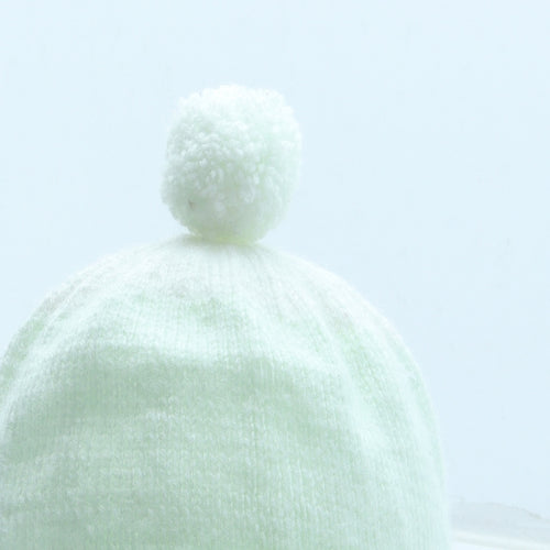 Preworn Girls Green Acrylic Bobble Hat Size S