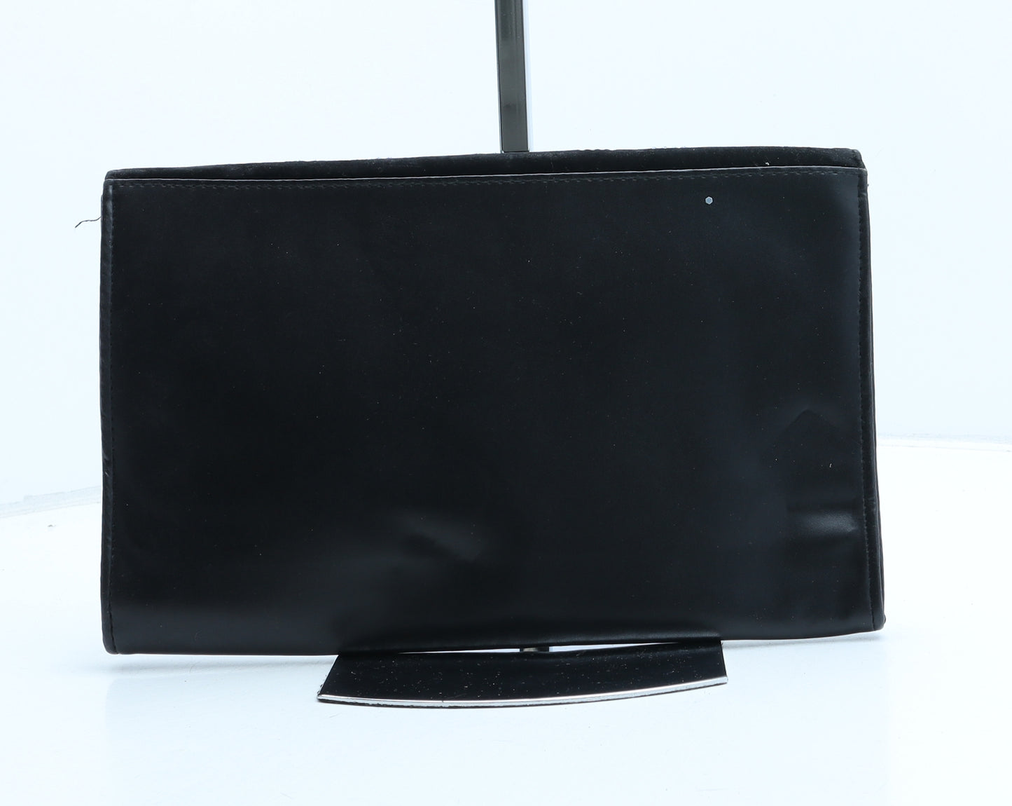 Atmosphere Womens Black Geometric Polyurethane Clutch Size Medium