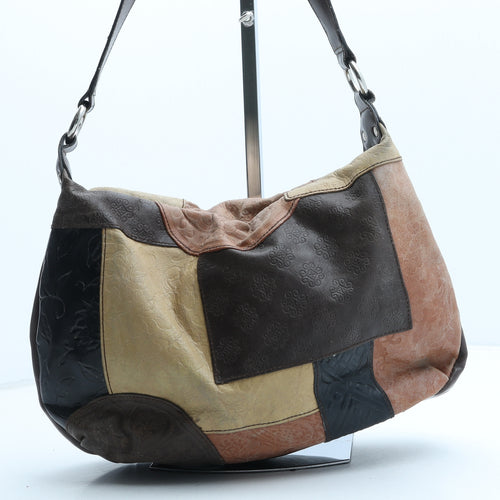 Kenar Womens Multicoloured Colorblock Leather Shoulder Bag Size Small