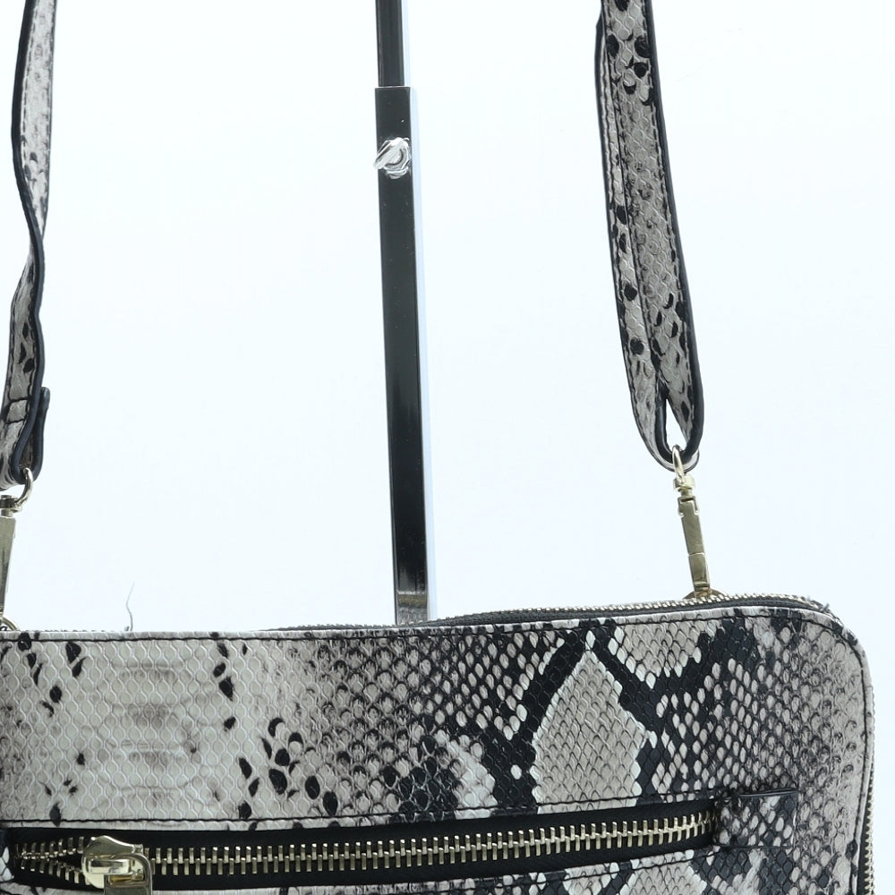 Topshop Womens Beige Animal Print Polyurethane Crossbody Size Medium - Snake Print