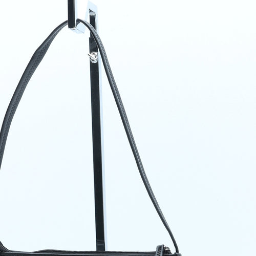 Preworn Womens Black Polyurethane Top Handle Bag Size Small