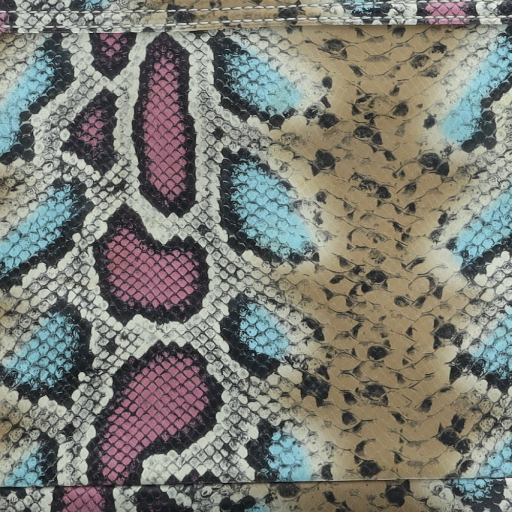 H&M Womens Multicoloured Animal Print Polyurethane Clutch Size Large - Snake Print